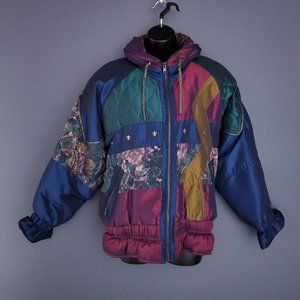 VINTAGE Winter Coat Jacket Iridescent 90s Oversize